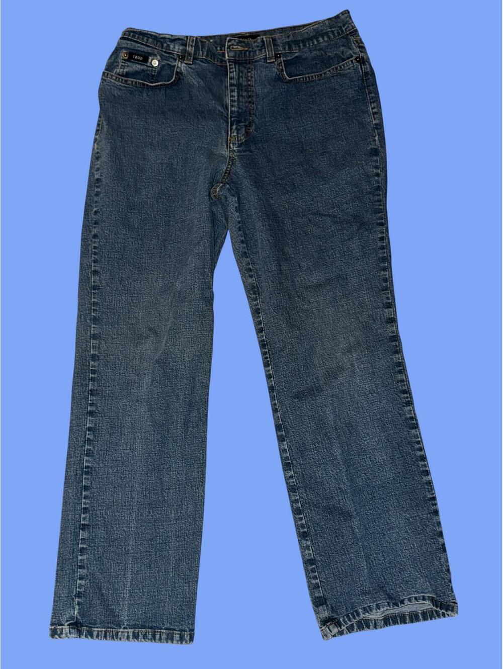 Izod Classic Fit Blue Denim Jeans Size 12